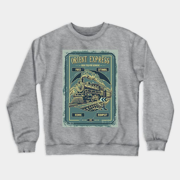 RETRO TRAIN Crewneck Sweatshirt by CatCoconut-Art